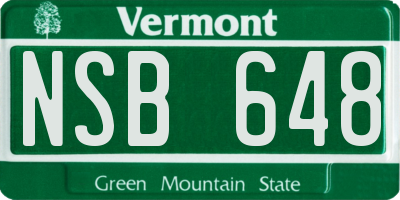 VT license plate NSB648