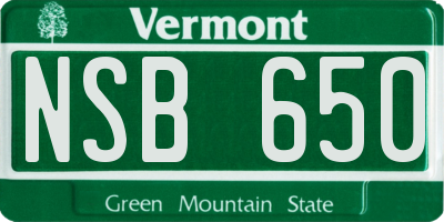 VT license plate NSB650