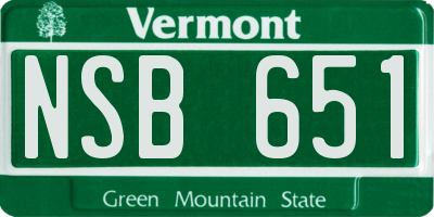 VT license plate NSB651