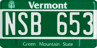 VT license plate NSB653