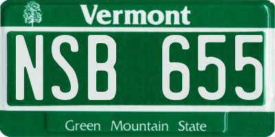 VT license plate NSB655