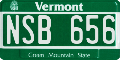 VT license plate NSB656
