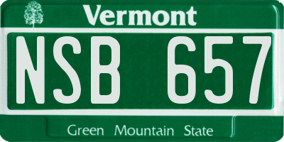 VT license plate NSB657
