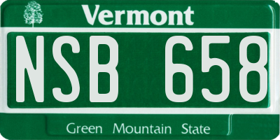 VT license plate NSB658