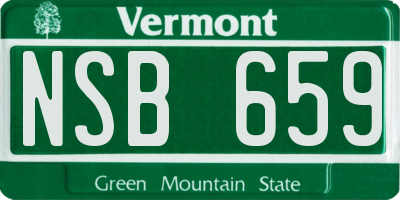 VT license plate NSB659
