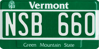 VT license plate NSB660