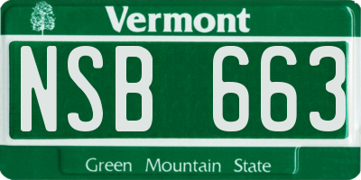 VT license plate NSB663
