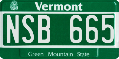VT license plate NSB665