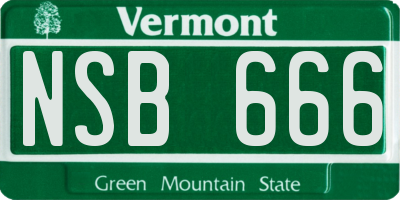VT license plate NSB666