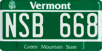 VT license plate NSB668