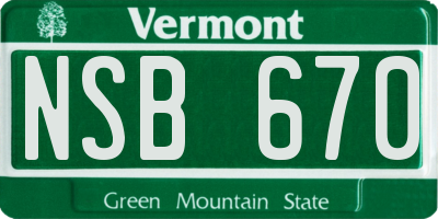VT license plate NSB670