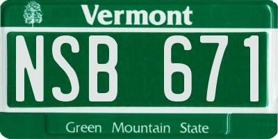 VT license plate NSB671