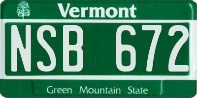 VT license plate NSB672