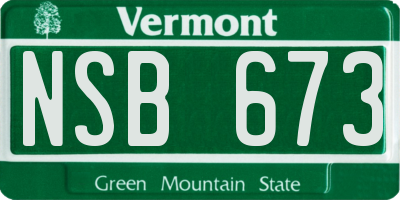 VT license plate NSB673
