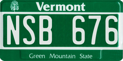 VT license plate NSB676
