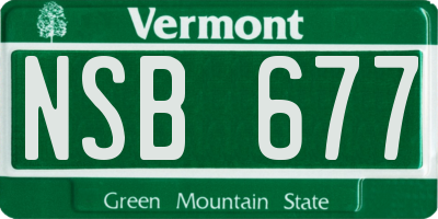 VT license plate NSB677