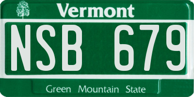 VT license plate NSB679