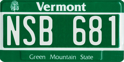 VT license plate NSB681