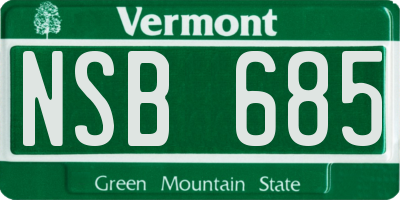 VT license plate NSB685