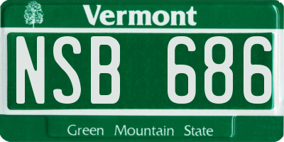 VT license plate NSB686