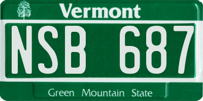 VT license plate NSB687