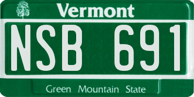 VT license plate NSB691