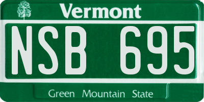 VT license plate NSB695