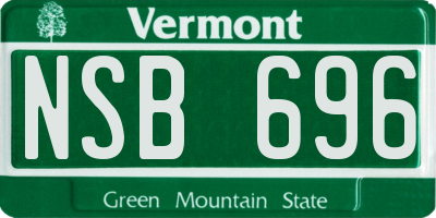 VT license plate NSB696