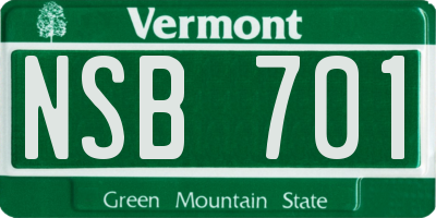 VT license plate NSB701