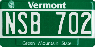 VT license plate NSB702