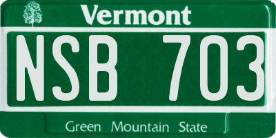 VT license plate NSB703