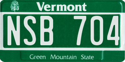 VT license plate NSB704
