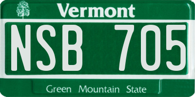 VT license plate NSB705