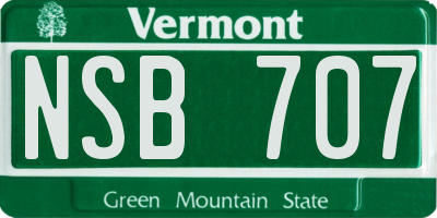 VT license plate NSB707