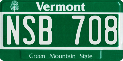 VT license plate NSB708
