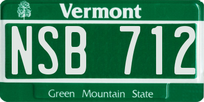 VT license plate NSB712