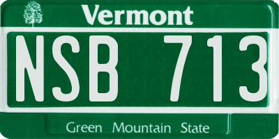 VT license plate NSB713