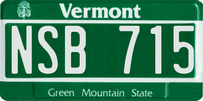 VT license plate NSB715