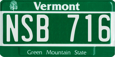 VT license plate NSB716