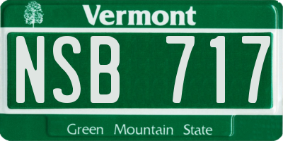 VT license plate NSB717