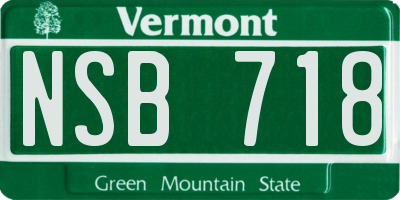 VT license plate NSB718