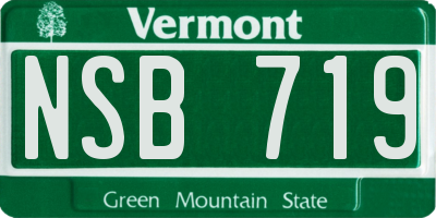 VT license plate NSB719