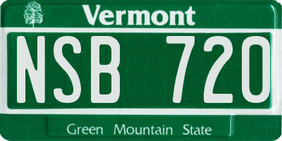 VT license plate NSB720
