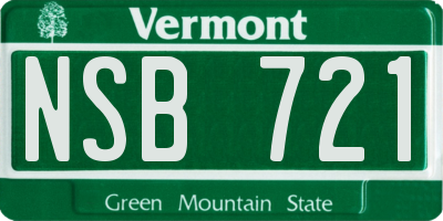 VT license plate NSB721