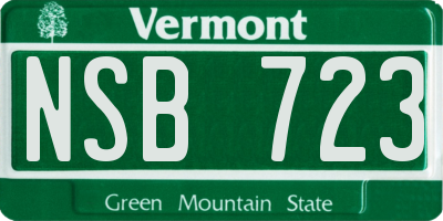 VT license plate NSB723