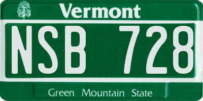VT license plate NSB728