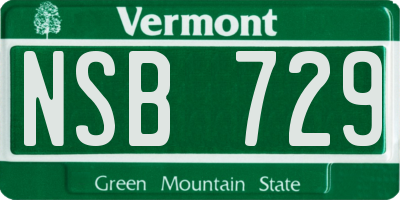 VT license plate NSB729