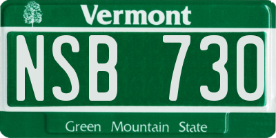 VT license plate NSB730