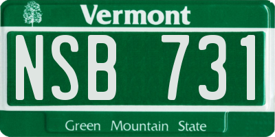 VT license plate NSB731