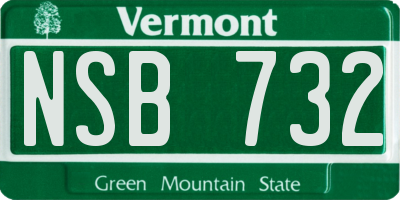 VT license plate NSB732